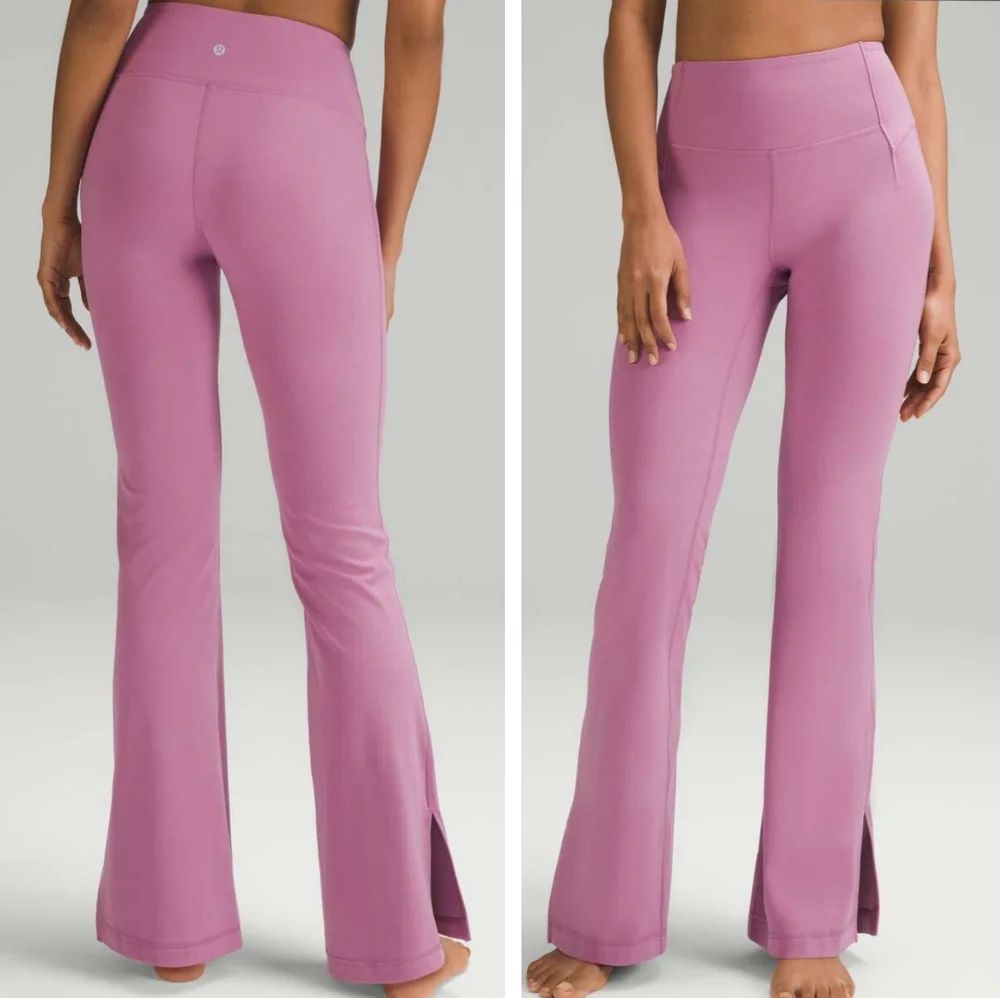 Lululemon Groove High-Rise Split-Hem Flared Pant Nulu velvet dust mauve